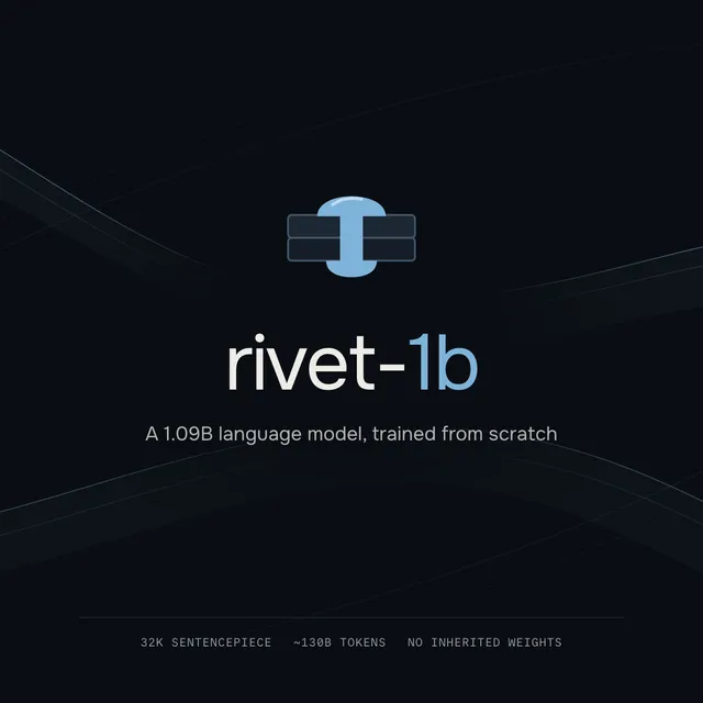 rivet-1b model card: a 1.09B language model trained from scratch